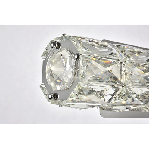 Elegant Valetta Integrated LED Chrome Wall Sconce with Clear Royal Cut Crystals