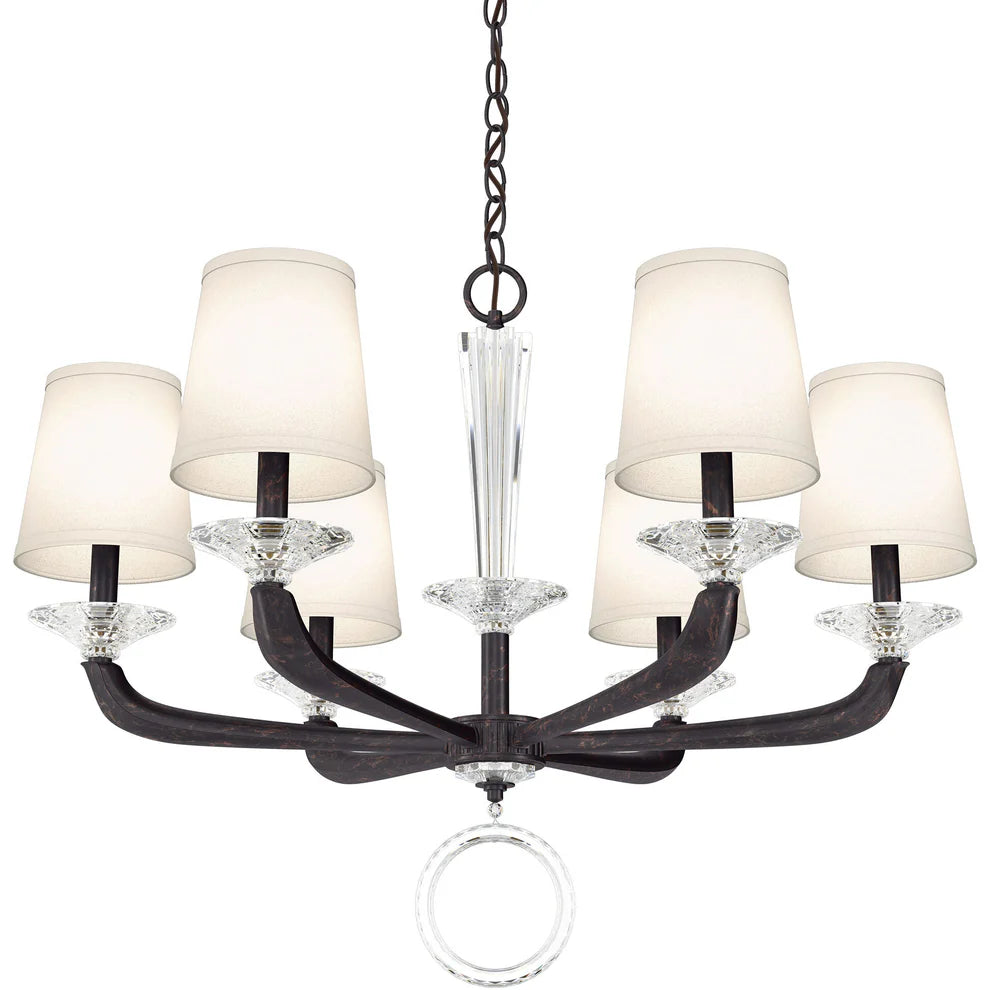 Schonbek Emilea 6 Light 30.5" W Chandelier in Jet Black with Optic Crystal