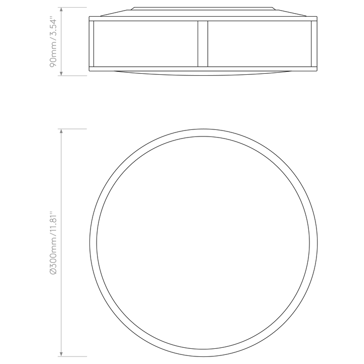 Astro Lighting Mashiko 300 Round dimension diagram