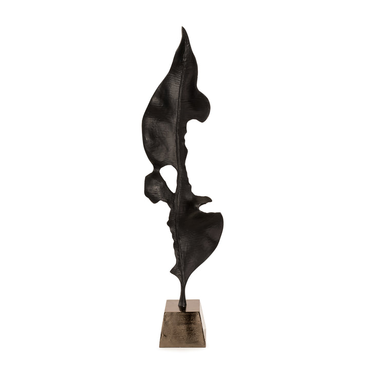 Howard Elliott Black Elemental Leaf Sculpture
