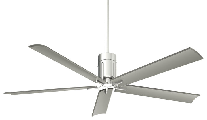 Minka Aire - 60" 5-Blade LED Ceiling Fan in Polished Nickel Finish with Silver Blades - F684L-PN