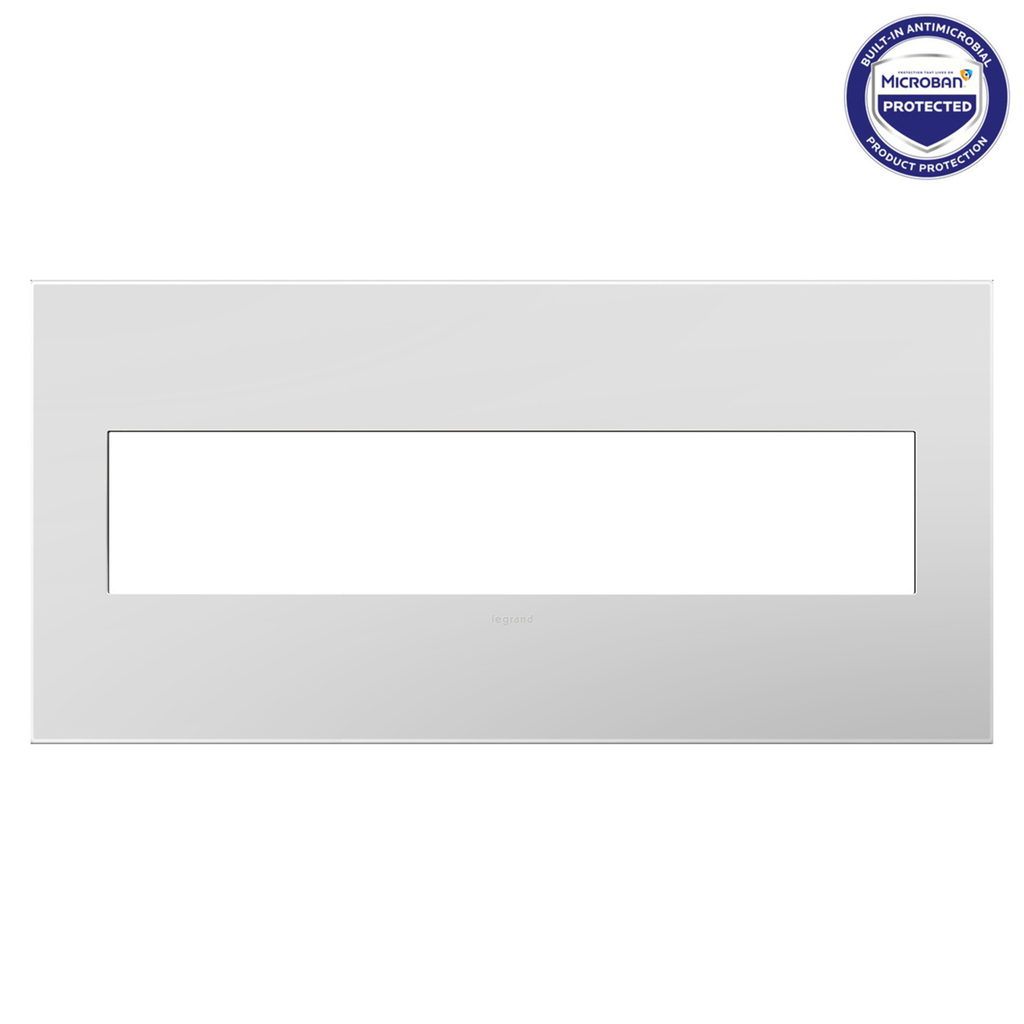 Legrand adorne Gloss White-on-White 5-Gang wall plate