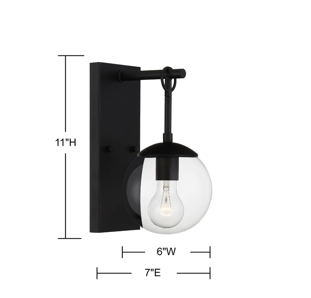 Savoy House 1-Light Outdoor Wall Lantern in Matte Black - Model M50029BK