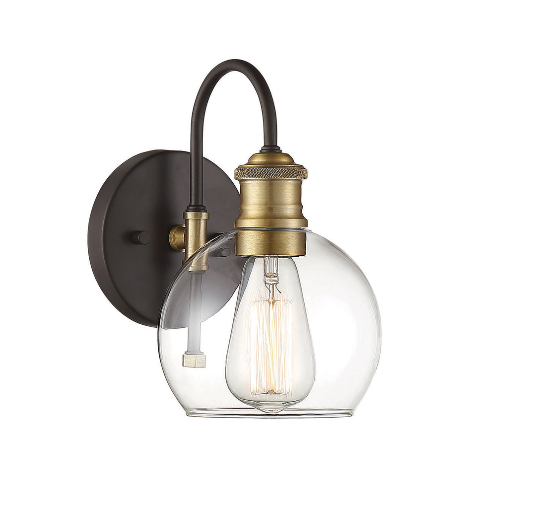 Savoy House 1-Light Outdoor Wall Lantern in Oil Rubbed Bronze with Natural Brass - Model M50040ORBNB