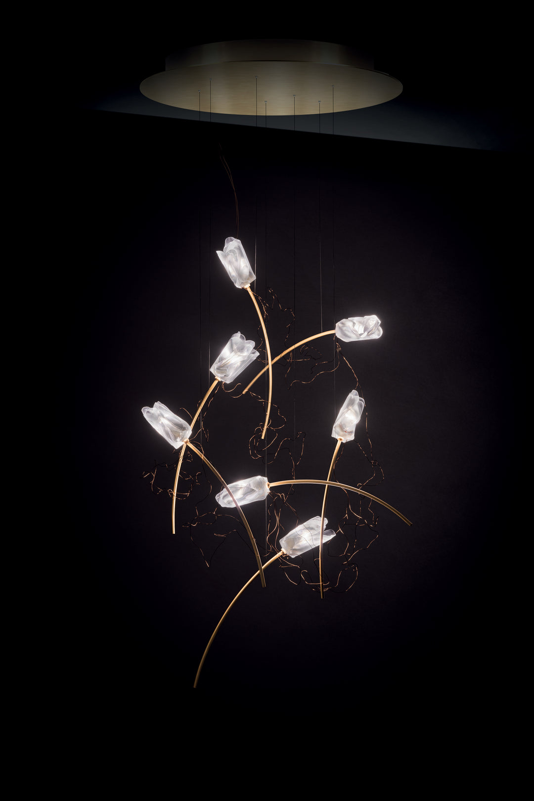 Slamp Tulip 7 Round Suspension - Prisma/Brass
