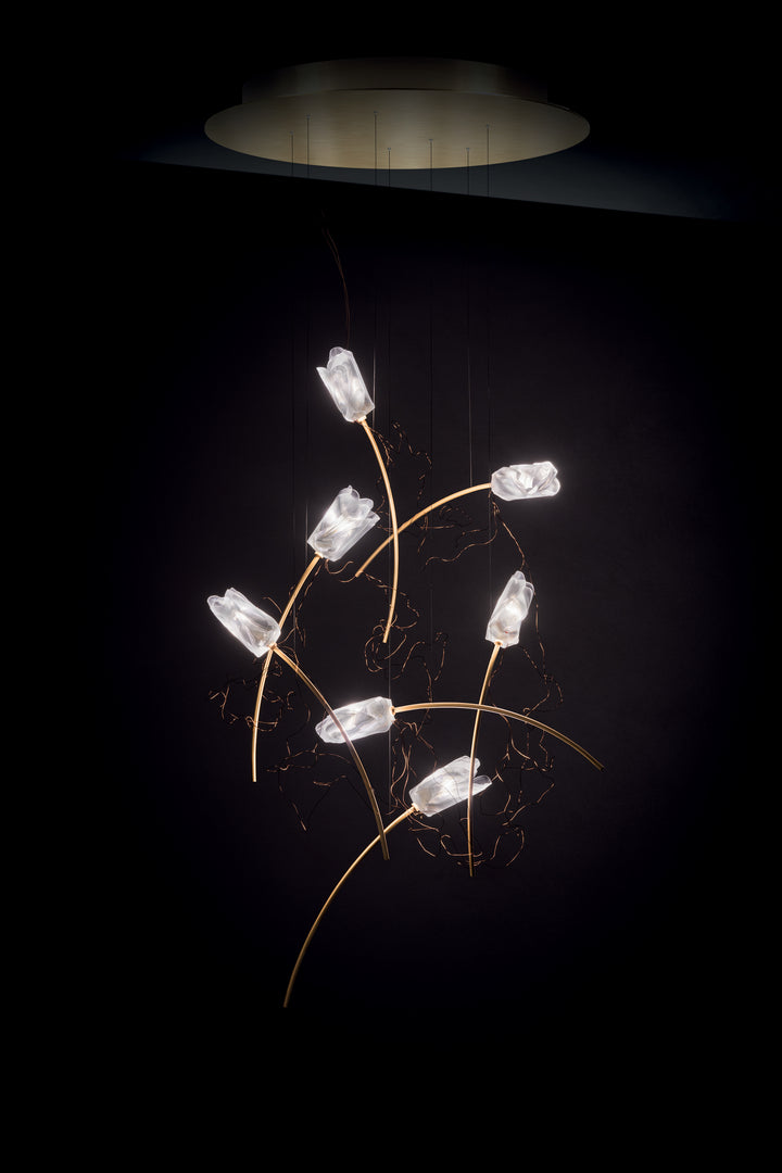 Slamp Tulip 7 Round Suspension - Prisma/Brass
