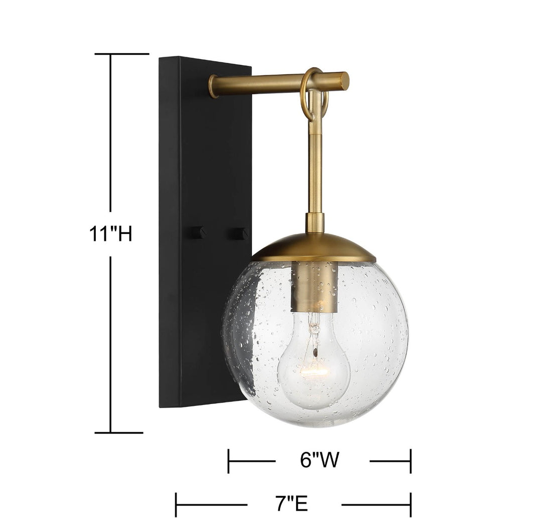 Savoy House 1-Light Outdoor Wall Lantern in Oil Rubbed Bronze with Natural Brass - Model M50029ORBNB