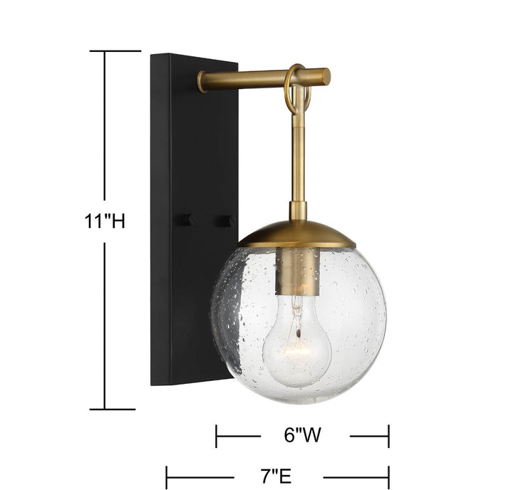 Savoy House 1-Light Outdoor Wall Lantern in Oil Rubbed Bronze with Natural Brass - Model M50029ORBNB