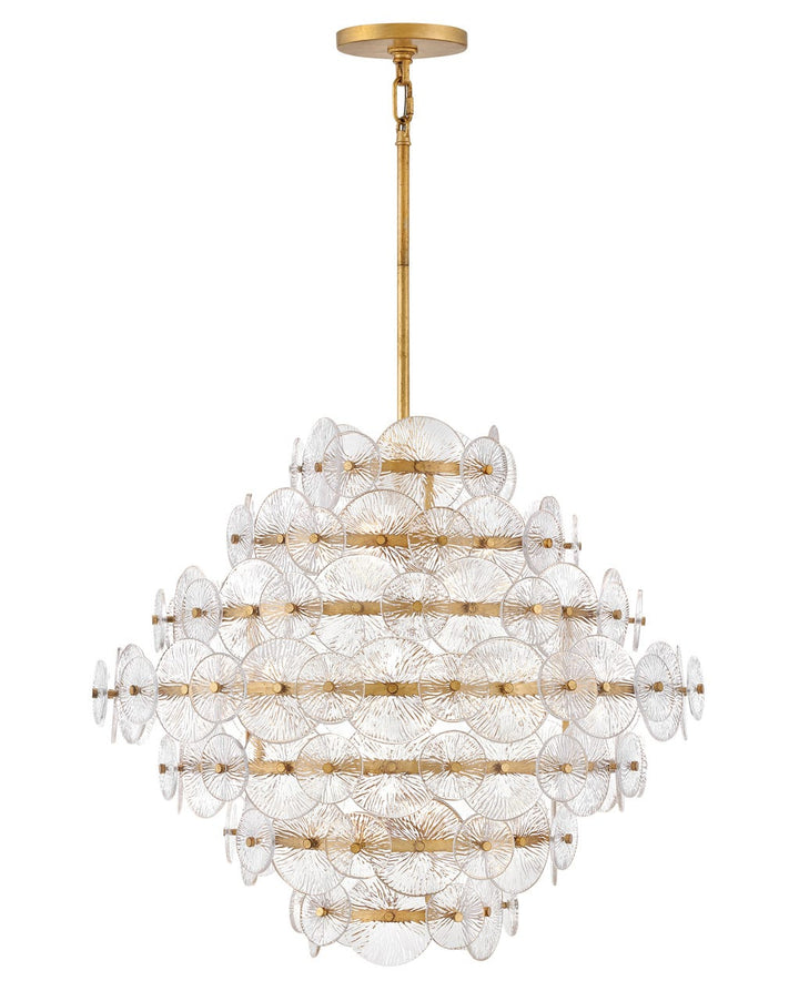 Hinkley Rene Chandelier Chandeliers Hinkley Distressed Brass 28.5x28.5x26.0