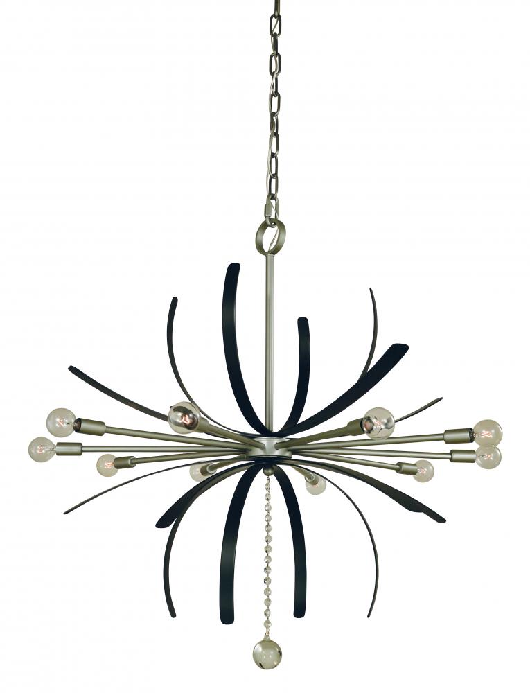 Framburg 10-Light Satin Pewter With Matte Black Accents Victoria Chandelier