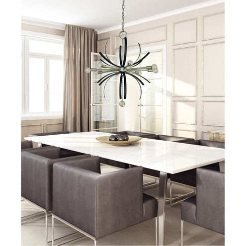 Framburg 10-Light Satin Pewter With Matte Black Accents Victoria Chandelier