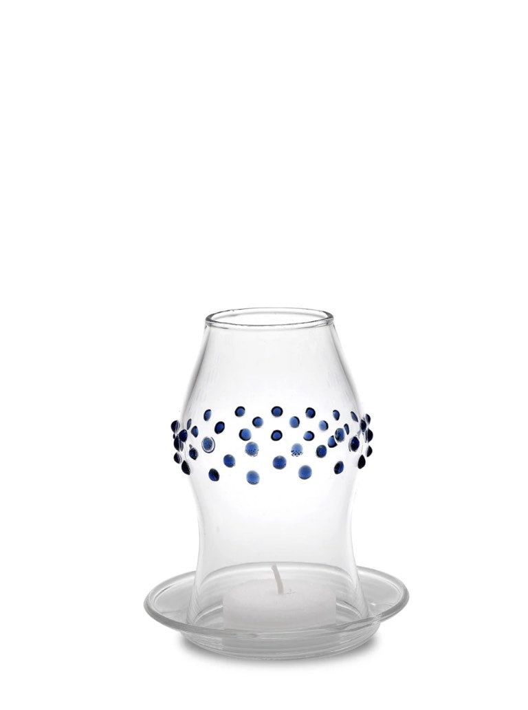 Zafferano America Hurricane Small Glassware Lighting Gallery Blue Dots  