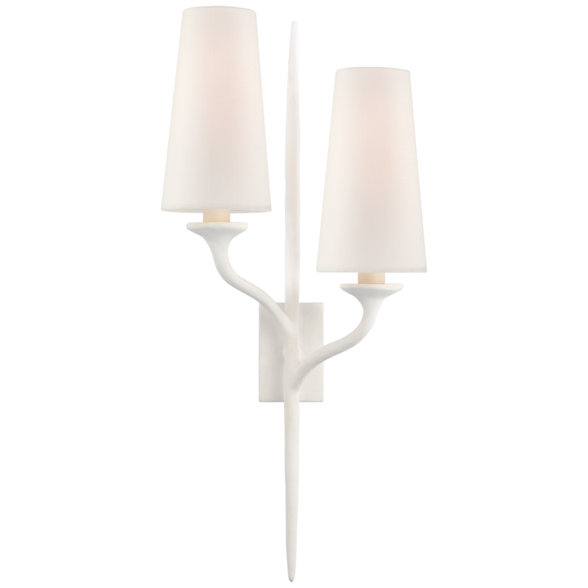 Visual Comfort & Co. Iberia Double Left Sconce Wall Sconces Visual Comfort & Co. Burnished Silver Leaf  