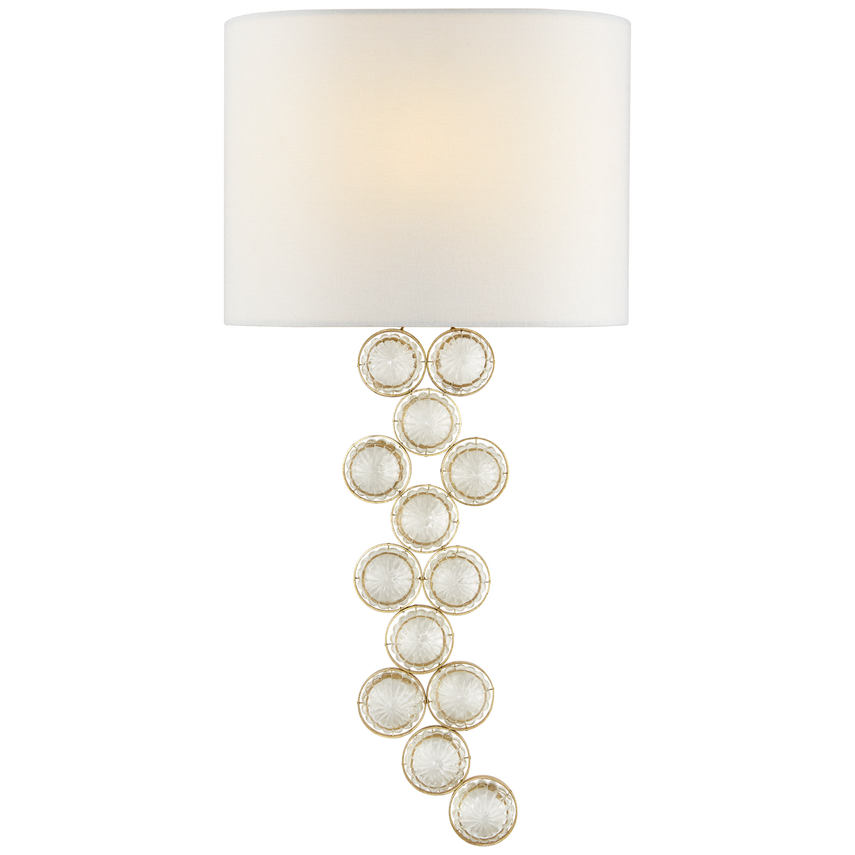 Visual Comfort & Co. Milazzo Medium Left Sconce Wall Sconces Visual Comfort & Co. Burnished Silver Leaf and Crystal  