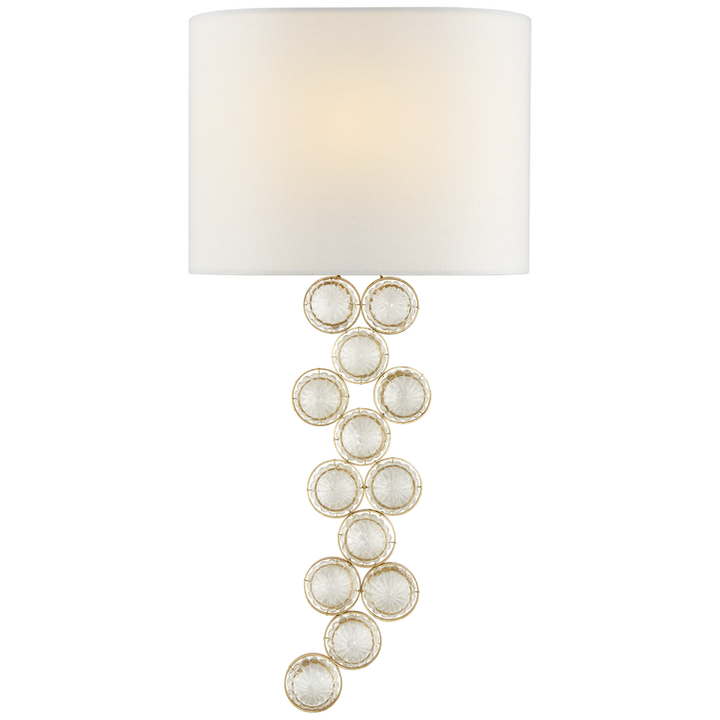 Visual Comfort & Co. Milazzo Medium Right Sconce Wall Sconces Visual Comfort & Co. Burnished Silver Leaf and Crystal  