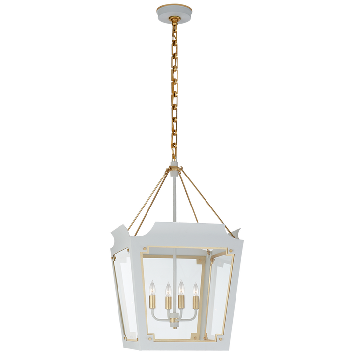 Visual Comfort & Co. Caddo Medium Lantern Pendants Visual Comfort & Co. Soft White with Gild  