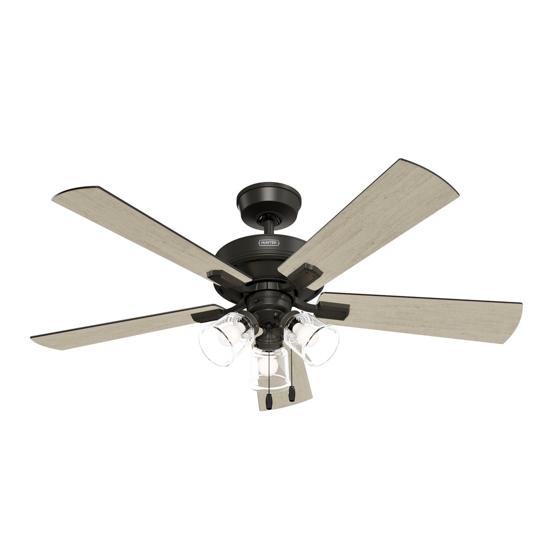 Hunter 52 inch Crestfield Ceiling Fan with LED Light Kit and Pull Chain Indoor Ceiling Fans Hunter   