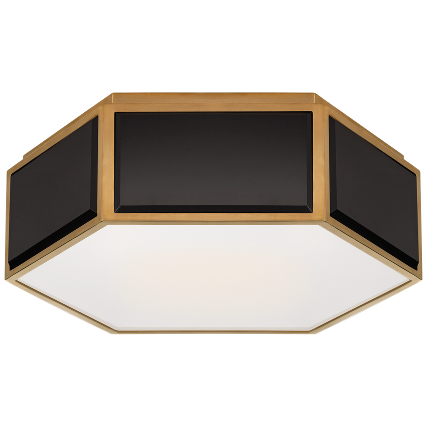 Visual Comfort & Co. Bradford Small Hexagonal Flush Mount Ceiling Flush Mounts Visual Comfort & Co. Black and Soft Brass  