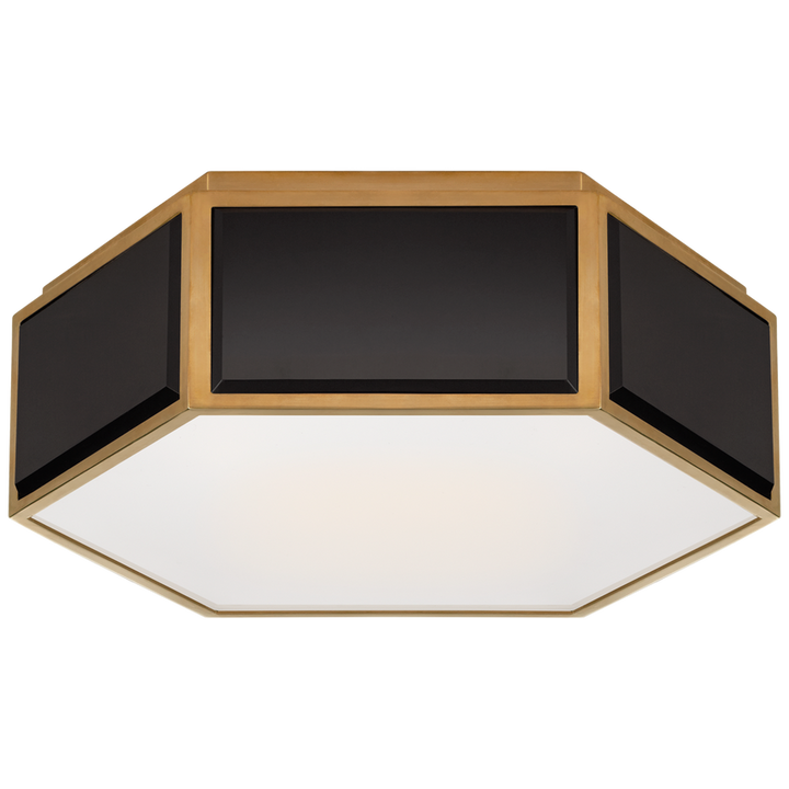 Visual Comfort & Co. Bradford Small Hexagonal Flush Mount Ceiling Flush Mounts Visual Comfort & Co. Black and Soft Brass  