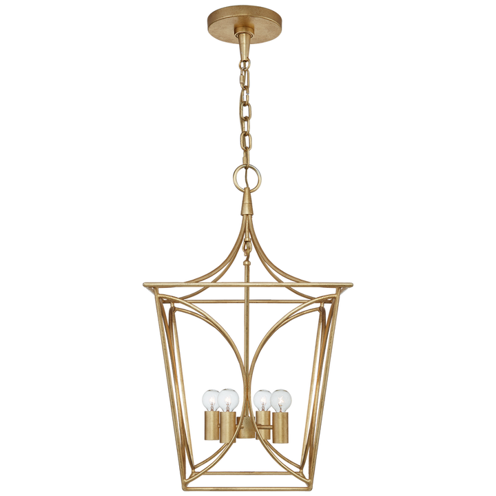 Visual Comfort & Co. Cavanagh Small Lantern Pendants Visual Comfort & Co. Coral and Gild  