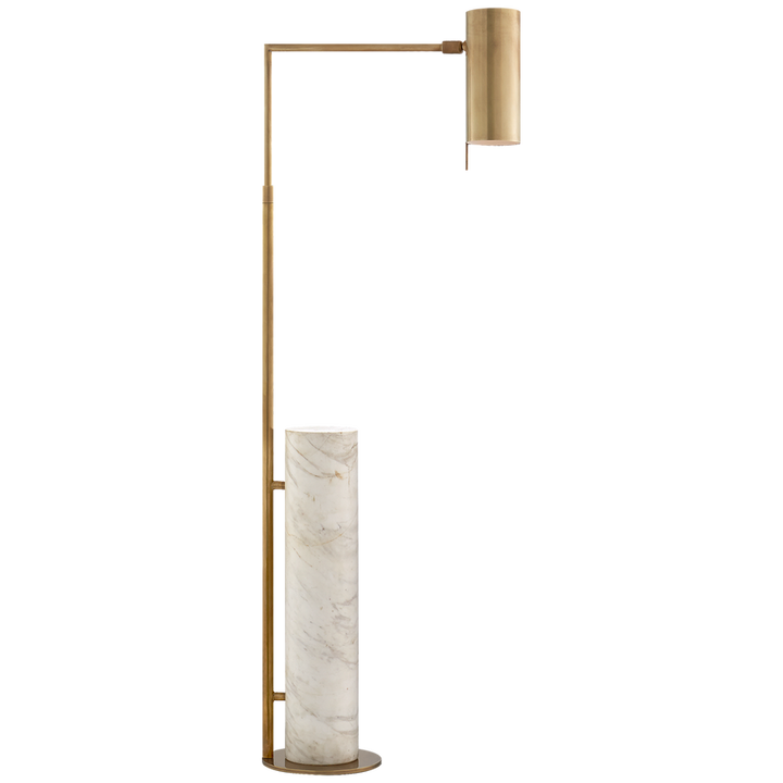 Visual Comfort & Co. Alma Floor Lamp Floor Lamps Visual Comfort & Co. Antique-Burnished Brass and White Marble  