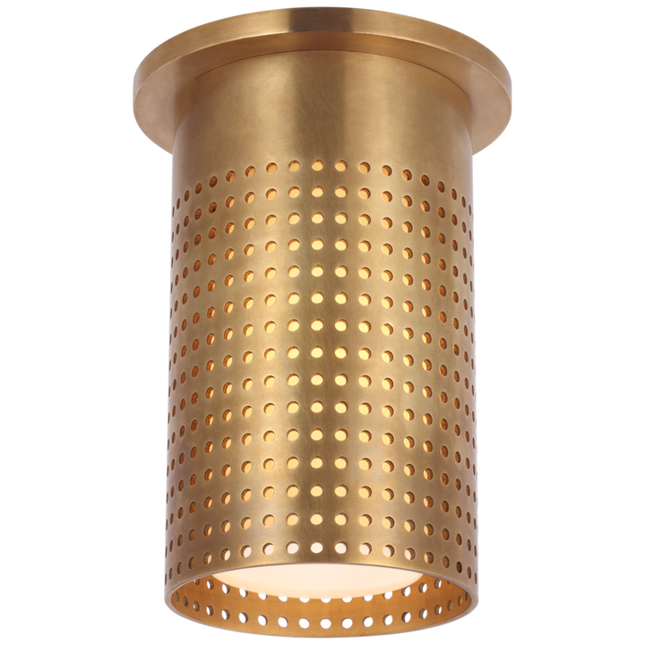 Visual Comfort & Co. Precision Short Monopoint Flush Mount Ceiling Flush Mounts Visual Comfort & Co. Antique-Burnished Brass  