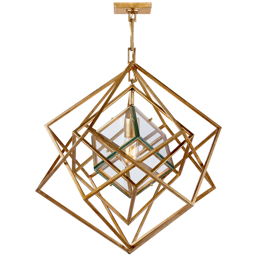 Visual Comfort & Co. Cubist Small Chandelier Chandeliers Visual Comfort & Co. Aged Iron  