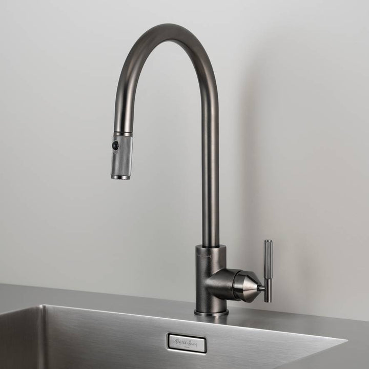 Buster + Punch Kitchen Faucet | Dual-Spray Pull-out Mixer | Linear