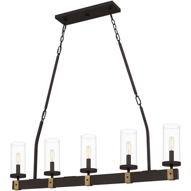 Quoizel Lisbon 5 Light 39.5 inch Old Bronze Island Light | Open Box