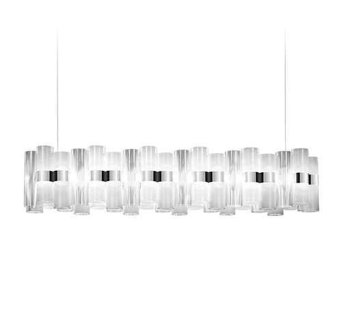 Slamp LA LOLLO SUSPENSION LINEAR Chandeliers Slamp WHITE/TRANSPARENT 36,6 x 11 x h 11