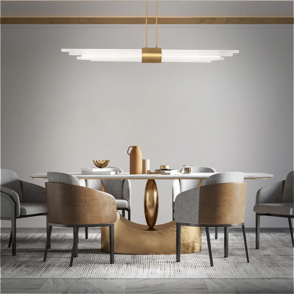 Luzerne Linear Pendant by Modern Forms 56" LED Light 3000K in Aged Brass