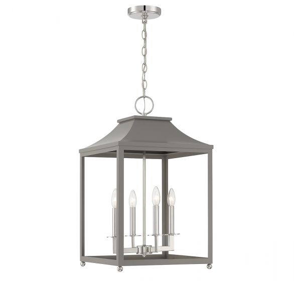 Meridian  Pendant Pendants Savoy House Gray with Polished Nickel 4 