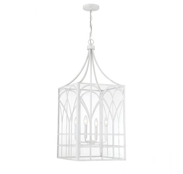 Meridian  Pendant Pendants Savoy House Distressed White 4 