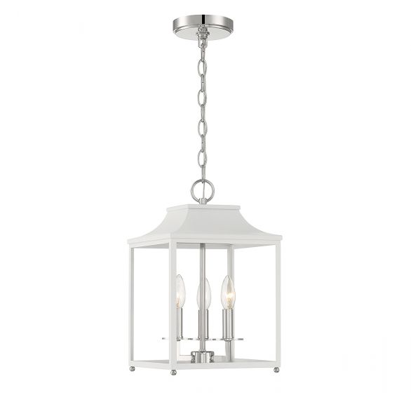 Meridian  Pendant Pendants Savoy House White with Polished Nickel 3 