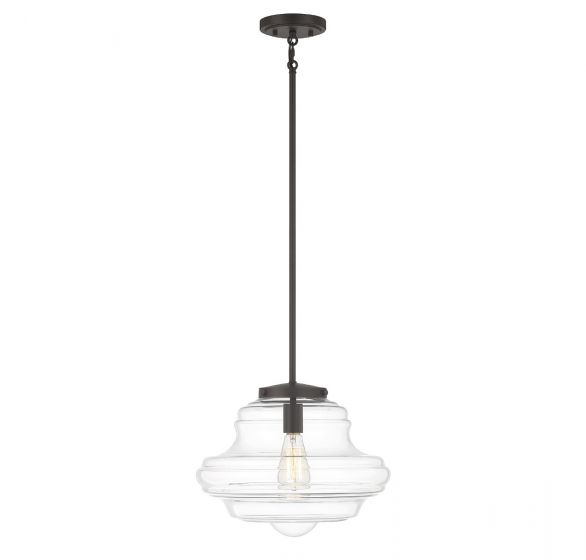 Savoy House Meridian  Pendant Pendants Savoy House 15x15x11.5 Bronze Clear Glass