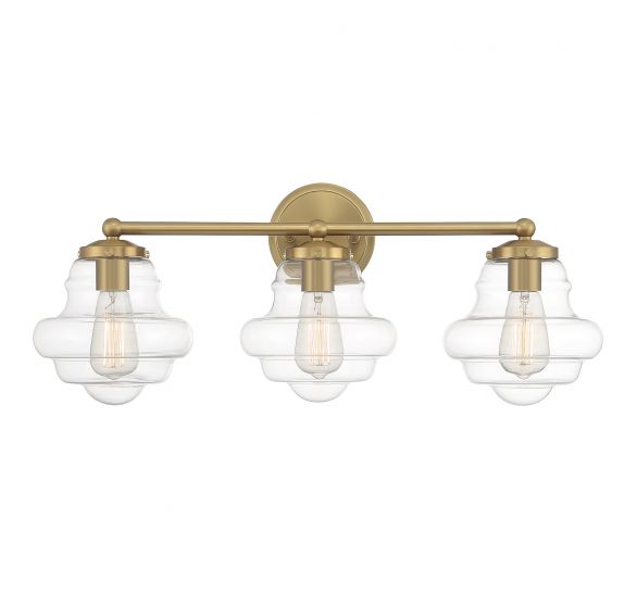 Savoy House Meridian  Bath Vanity Lights Savoy House 26x10 Brass Clear Glass