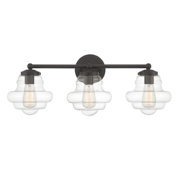 Savoy House Meridian  Bath Vanity Lights Savoy House 26x10 Bronze Clear Glass