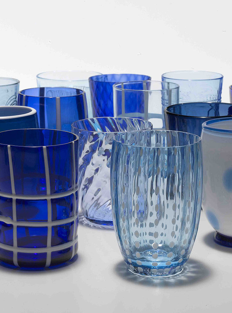 Zafferano America Melting Pot Tumblers (Set of 6) Glassware Lighting Gallery Blue / Aquamarine  