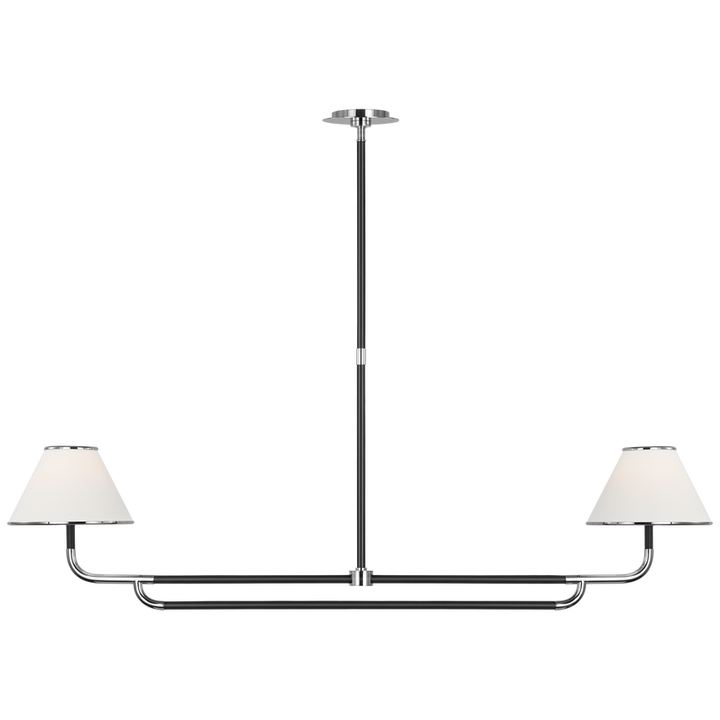 Visual Comfort & Co. Rigby Large Linear Chandelier Chandeliers Visual Comfort & Co. Polished Nickel and Ebony  