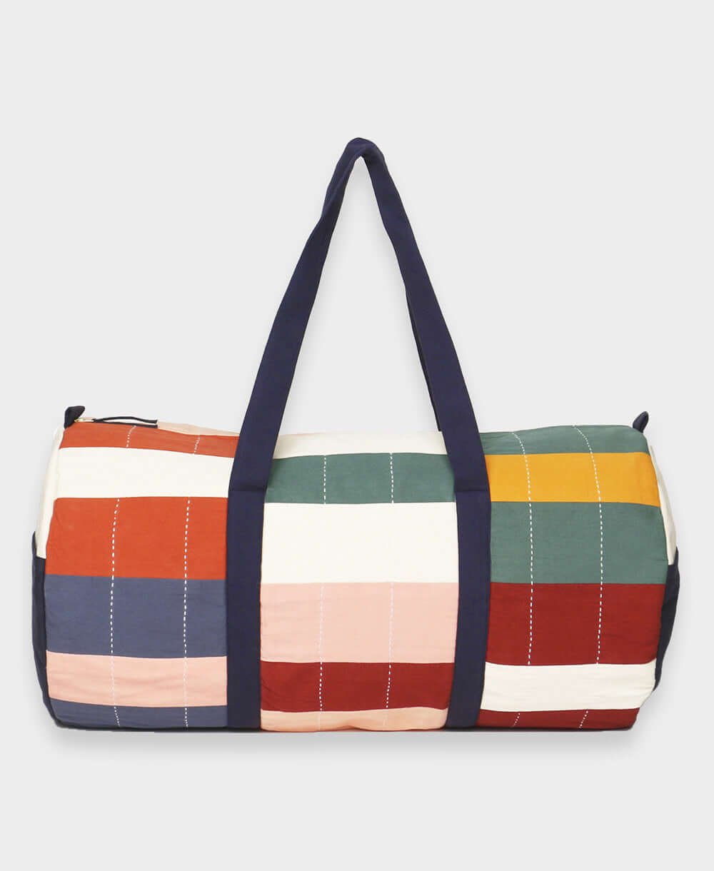 Anchal Multi-Check Canvas Duffle Bag - Thumbnail 2