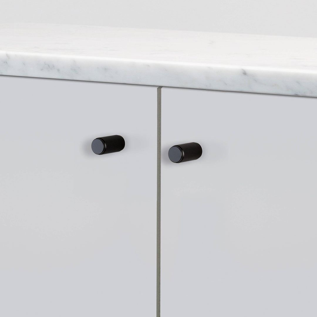 Buster + Punch Black Furniture Knob | Linear Knurl - Model UFK-023955