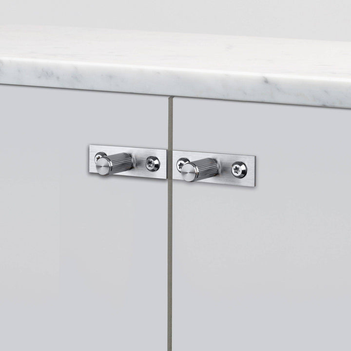 Buster + Punch Black Furniture Knob | Plate | Linear Knurl Design- Model UFK-024025