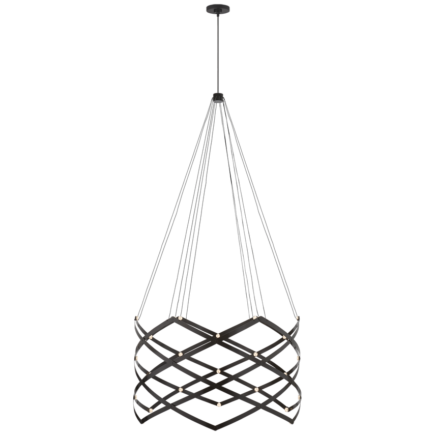 Visual Comfort & Co. Interlace Expandable Chandelier Chandeliers Visual Comfort & Co. Matte Black  