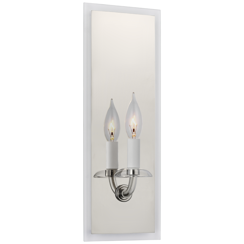 Visual Comfort & Co. Brigitte Medium Reflector Sconce Wall Sconces Visual Comfort & Co. Polished Nickel and Clear Glass  