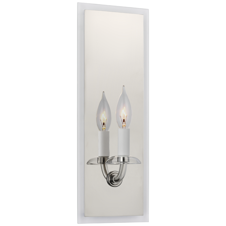 Visual Comfort & Co. Brigitte Medium Reflector Sconce Wall Sconces Visual Comfort & Co. Polished Nickel and Clear Glass  