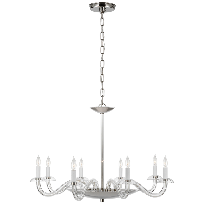 Visual Comfort & Co. Brigitte Large Chandelier Chandeliers Visual Comfort & Co. Clear Glass and Hand-Rubbed Antique Brass  