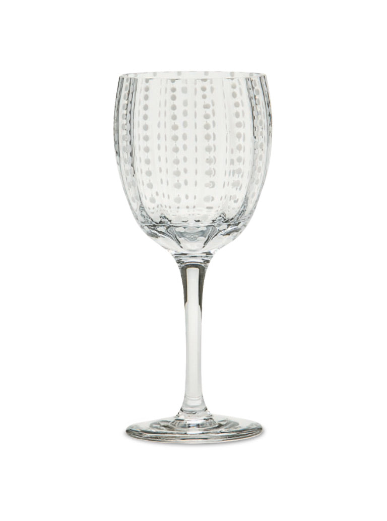 Zafferano America Perle Wine Goblet (Set of 2) Glassware Zafferano America Transparent  