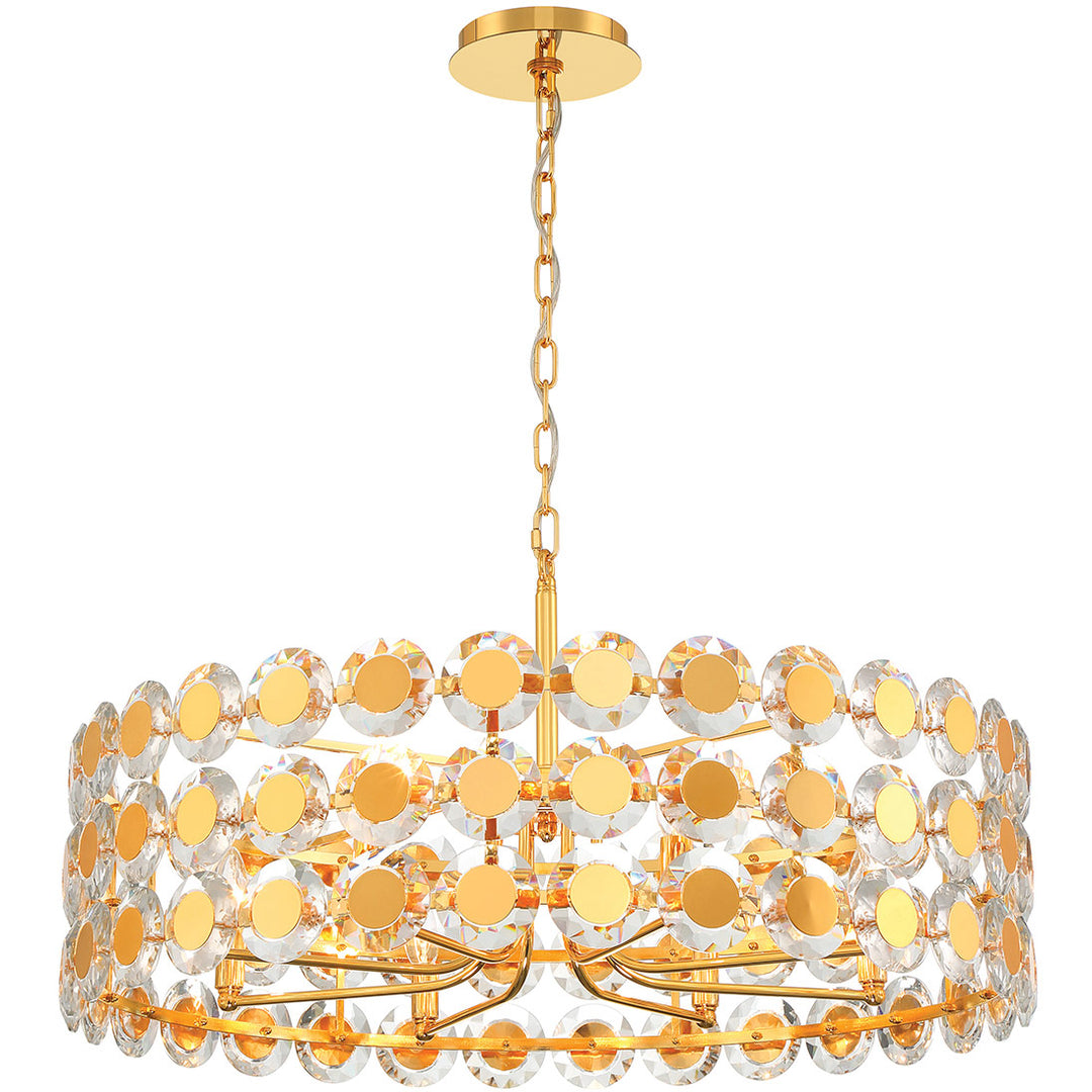 Perrene Drum 31.5" Chandelier By Eurofase