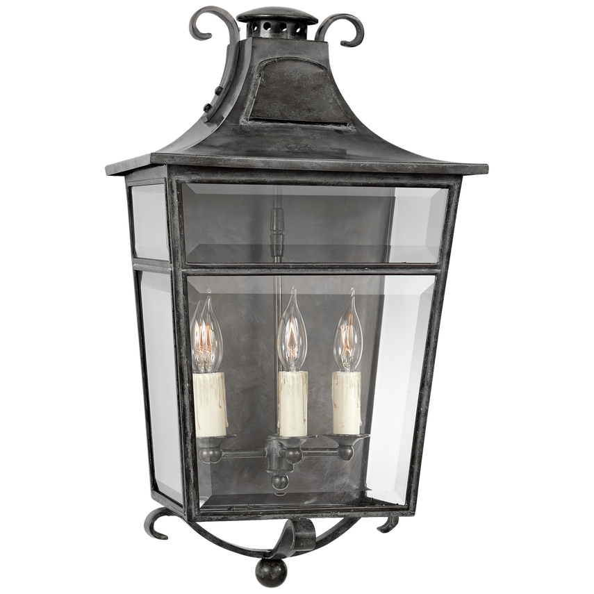 Visual Comfort & Co. Carrington Medium Sconce Outdoor Flush Mounts Visual Comfort & Co. Weathered Verdigris  