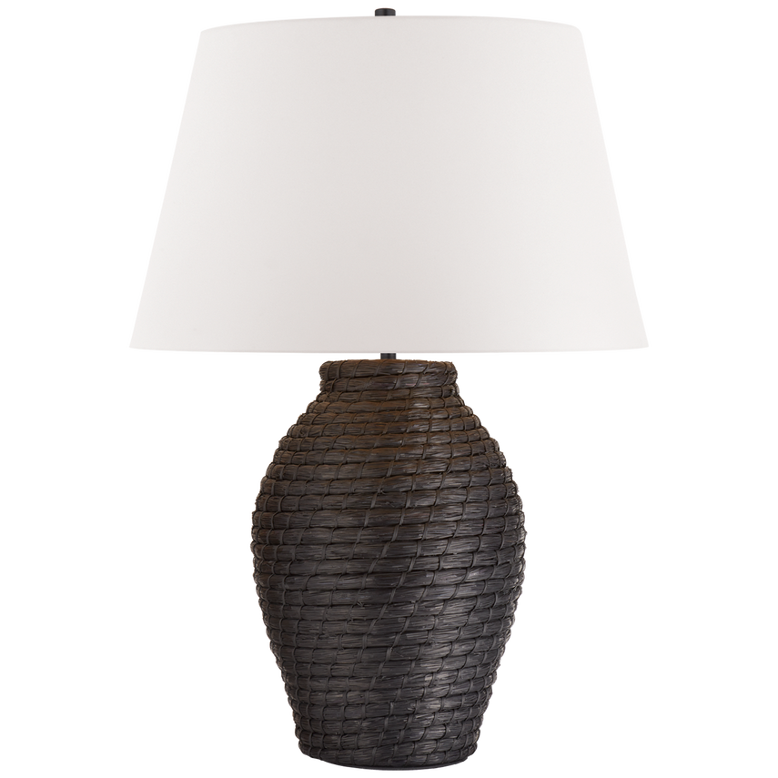 Visual Comfort & Co. Lohan Large Table Lamp Table Lamps Visual Comfort & Co. Black Rattan  